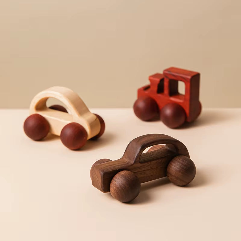 1Pcs Baby Toys Beech Wooden Blocks Wooden Car Cartoon Educational Montessori Toys for Children Teething Birthday Gift Custom Nam