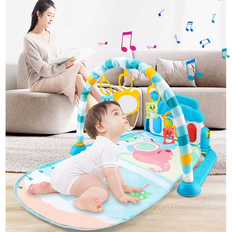 Musical Baby Activity Gym Rack Play Mat Kid Rug Puzzle Mat Carpet Piano Keyboard Infant Playmat Crawling Game Pad Baby Toy Gift