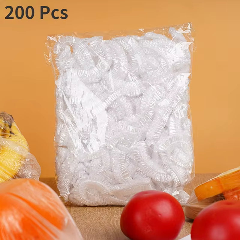 100/1000Pcs Disposable Food Cover Saran Wrap Bowel Cover Food Grade Fresh-Keeping Plastic Bag Kitchen Storage Accessories