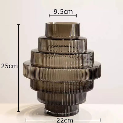 Creativity Amber Glass Vase Hydroponics Flowers Pots Tower Shape Flower Arrangement Desk Decoration Floral Vase Modern Decor