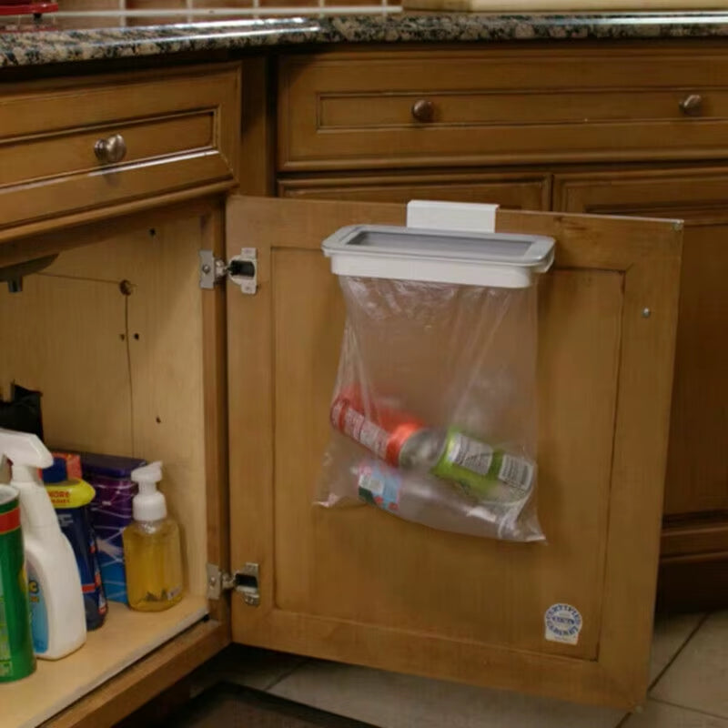 Cupboard Door Back Hanging Trash Rack Storage Kitchen Garbage Rubbish Bag Can Holder Hanging Kitchen Cabinet Trash Kitchen Trash