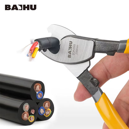 Insulated Cable Cutter Electrician Professional Pliers Shock Wire Stripper Tool Pliers Cable Scissors Hand Tools