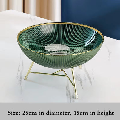 High-End Glass Fruit Tray Living Room Home Coffee Table Decoration American Light Luxury Tray Creative Candy Basket Decoration