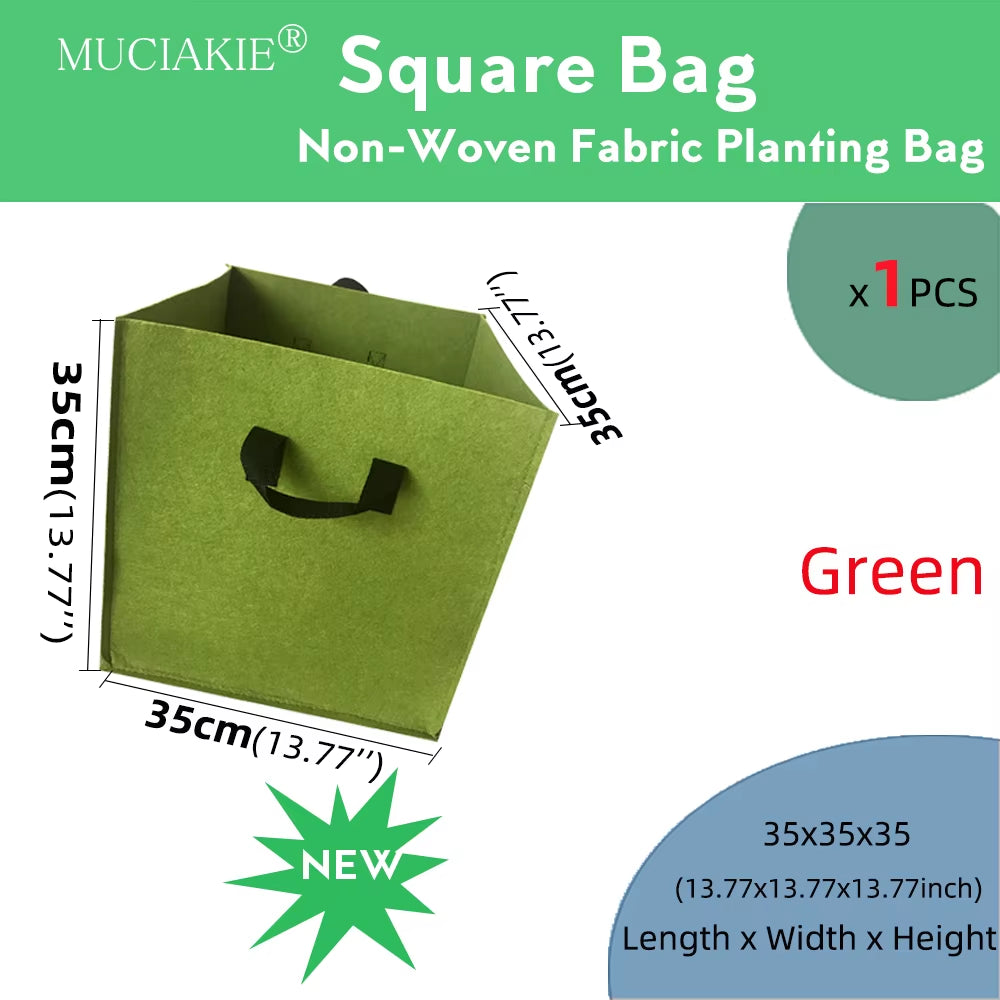 1PCS Gallon Garden Grow Square Planting Bag Plant Container Pouch with Handles Garden Seedlings Cultivation Bag Garden