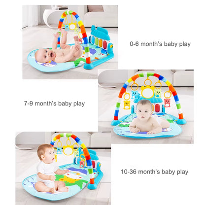 Musical Baby Activity Gym Rack Play Mat Kid Rug Puzzle Mat Carpet Piano Keyboard Infant Playmat Crawling Game Pad Baby Toy Gift