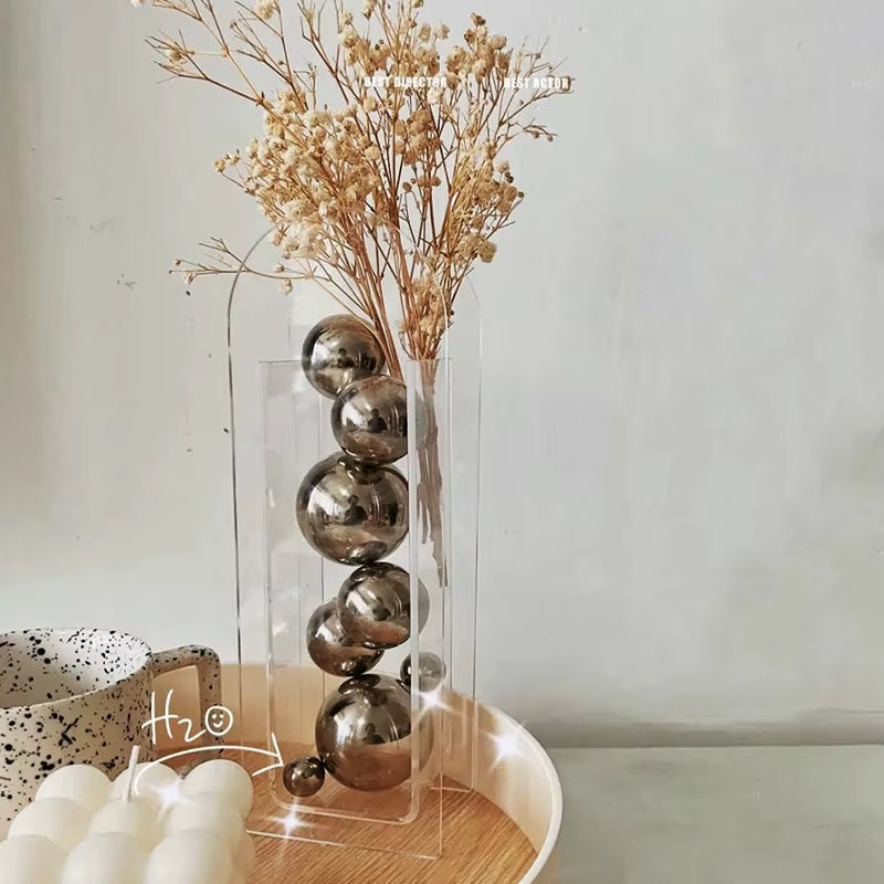Acrylic Vase Dazzle Transparent Flower Vase Decoration Ornaments Small Vase Creativity Home Decoration