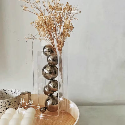 Acrylic Vase Dazzle Transparent Flower Vase Decoration Ornaments Small Vase Creativity Home Decoration