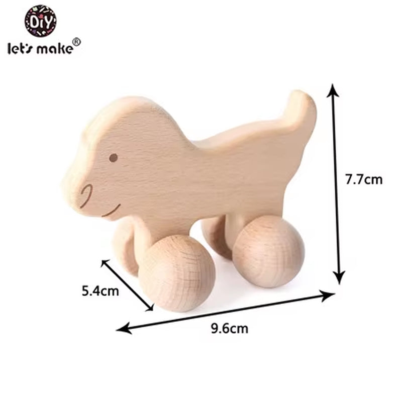 1Pcs Baby Toys Beech Wooden Blocks Wooden Car Cartoon Educational Montessori Toys for Children Teething Birthday Gift Custom Nam
