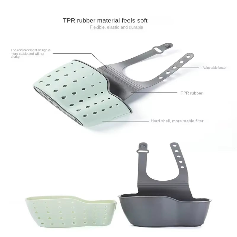 Sink Shelf Soap Sponge Drain Rack Bathroom Holder Kitchen Storage Suction Cup Kitchen Organizer Sink Kitchen Accessories Wash