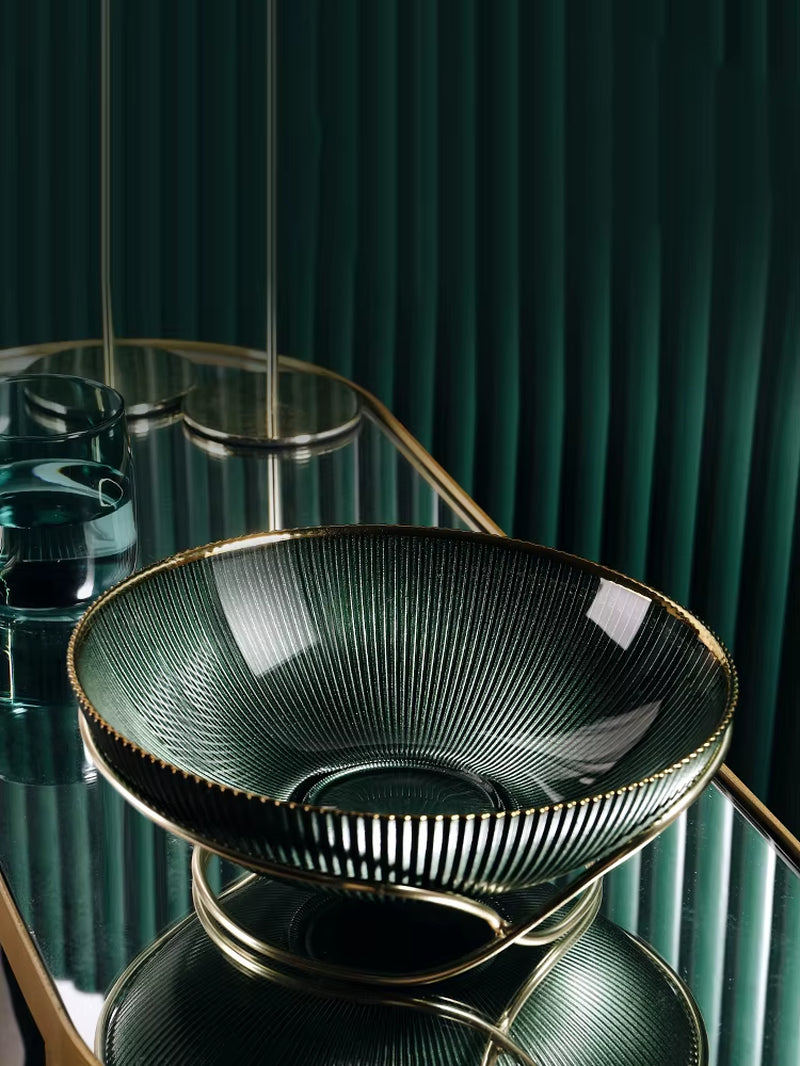 High-End Glass Fruit Tray Living Room Home Coffee Table Decoration American Light Luxury Tray Creative Candy Basket Decoration