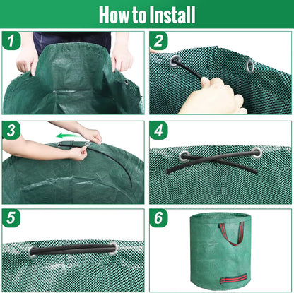 Garden Waste Bags Heavy Duty Reusable Garden Sacks Garden Tools Bags for Garden Waste Plant Waste Grass Leaves Bag