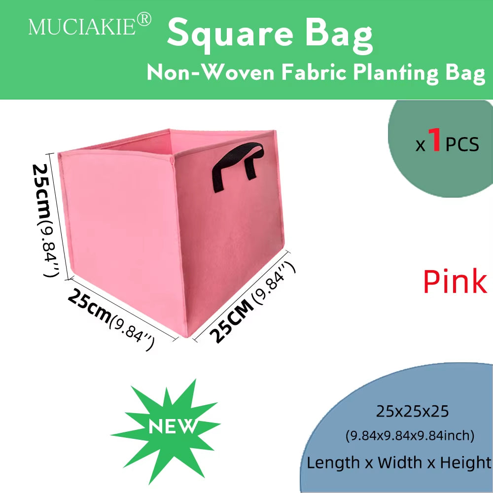1PCS Gallon Garden Grow Square Planting Bag Plant Container Pouch with Handles Garden Seedlings Cultivation Bag Garden