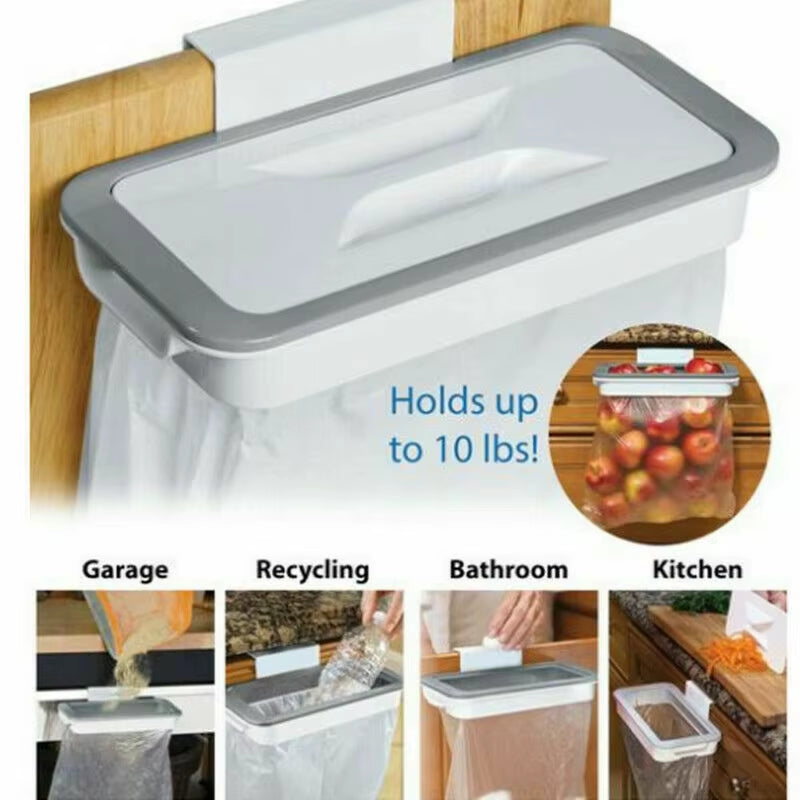 Cupboard Door Back Hanging Trash Rack Storage Kitchen Garbage Rubbish Bag Can Holder Hanging Kitchen Cabinet Trash Kitchen Trash