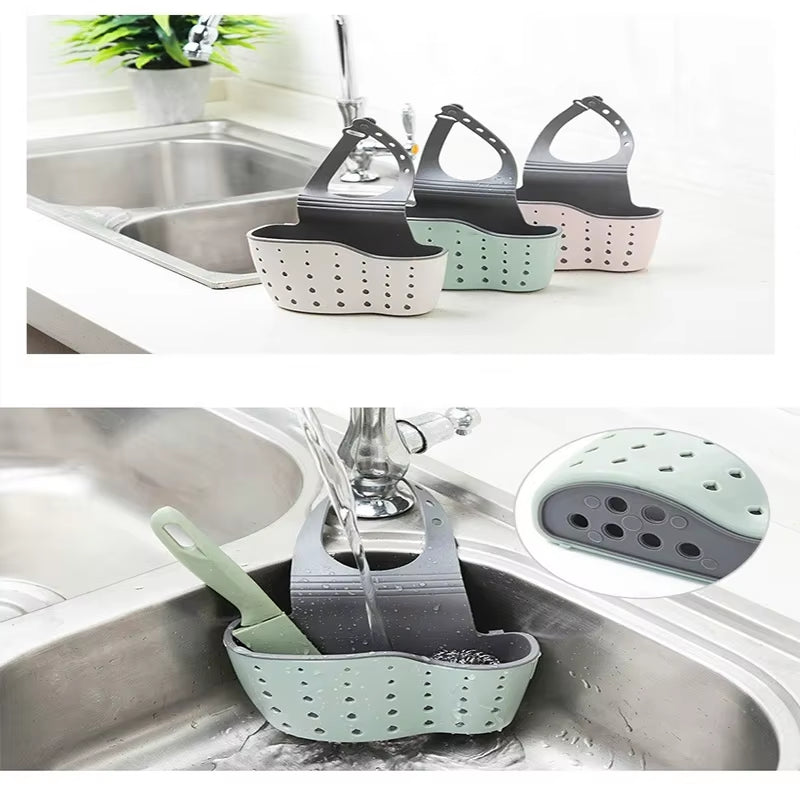 Sink Shelf Soap Sponge Drain Rack Bathroom Holder Kitchen Storage Suction Cup Kitchen Organizer Sink Kitchen Accessories Wash
