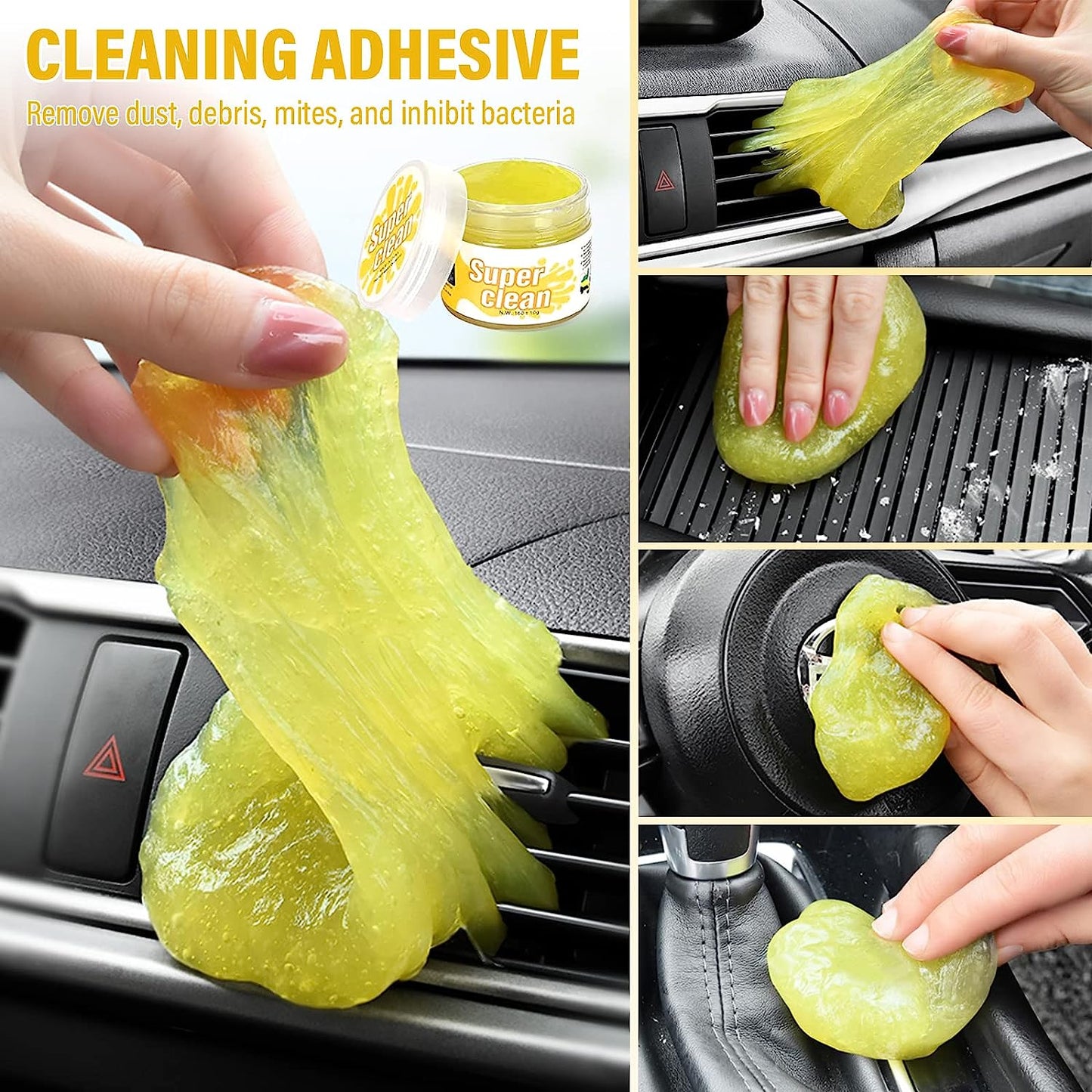 AOKITO Auto Reinigungsset - 20-Teiliges Autopflege Set Für Innenraum Und Außen - Autowaschset Mit Bürsten, Polierschwämmen, Reinigungsgel Und Mehr - Praktische Tragetasche Inklusive