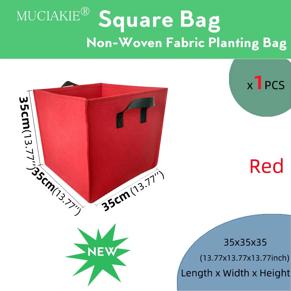 1PCS Gallon Garden Grow Square Planting Bag Plant Container Pouch with Handles Garden Seedlings Cultivation Bag Garden
