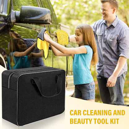 AOKITO Auto Reinigungsset - 20-Teiliges Autopflege Set Für Innenraum Und Außen - Autowaschset Mit Bürsten, Polierschwämmen, Reinigungsgel Und Mehr - Praktische Tragetasche Inklusive