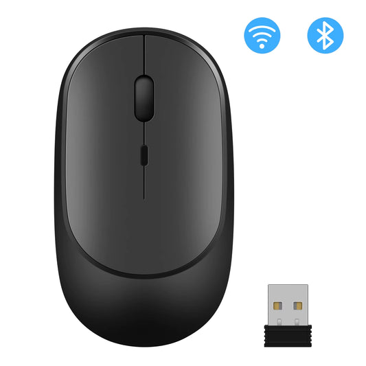 Wireless Mouse Bluetooth Rechargeable Mouse Ultra-Thin Silent LED Colorful Backlit Gaming Mouse for Ipad Computer Laptop PC
