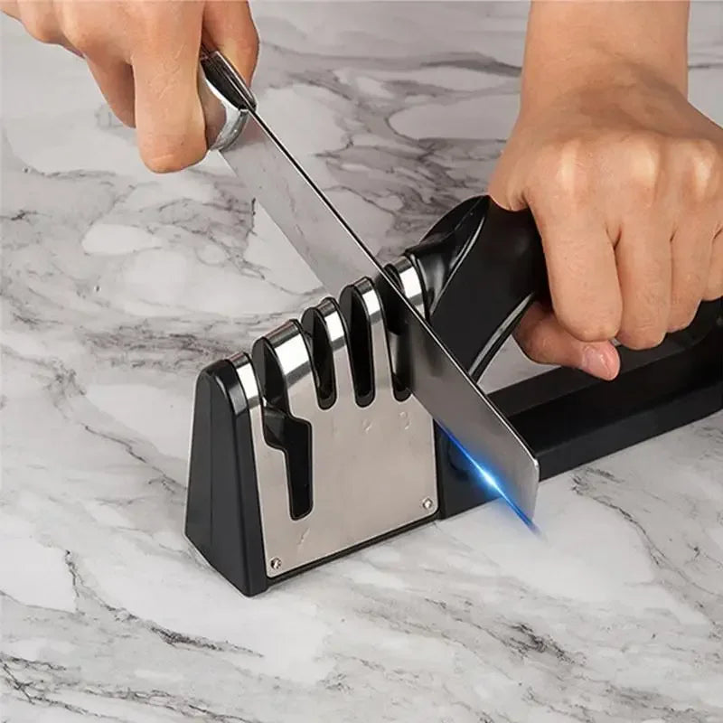 Kitchen 4 Segment Knife Sharpener Multifunctional Portable Non-Slip Base Knife Sharpener Household Kitchen Gadgets Accessories