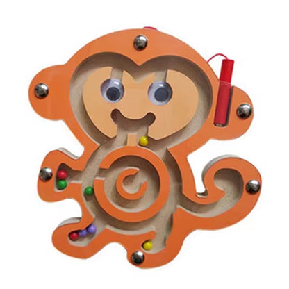 Baby Montessori Educational Toys Children Magnetic Track Maze Balance Board Wooden Puzzle Game Labyrinth Baby Toys 0-12 Months