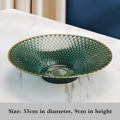High-End Glass Fruit Tray Living Room Home Coffee Table Decoration American Light Luxury Tray Creative Candy Basket Decoration