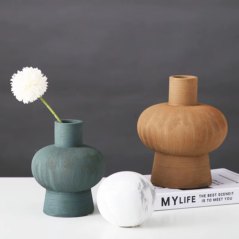 Nordic Minimalism Brushed Ceramic Vase, Minimalism Flower Pot, Home Decoration, Living Room Ornament, Porch, Porch