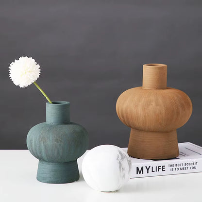 Nordic Minimalism Brushed Ceramic Vase, Minimalism Flower Pot, Home Decoration, Living Room Ornament, Porch, Porch