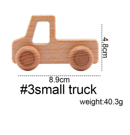 1Pcs Baby Toys Beech Wooden Blocks Wooden Car Cartoon Educational Montessori Toys for Children Teething Birthday Gift Custom Nam