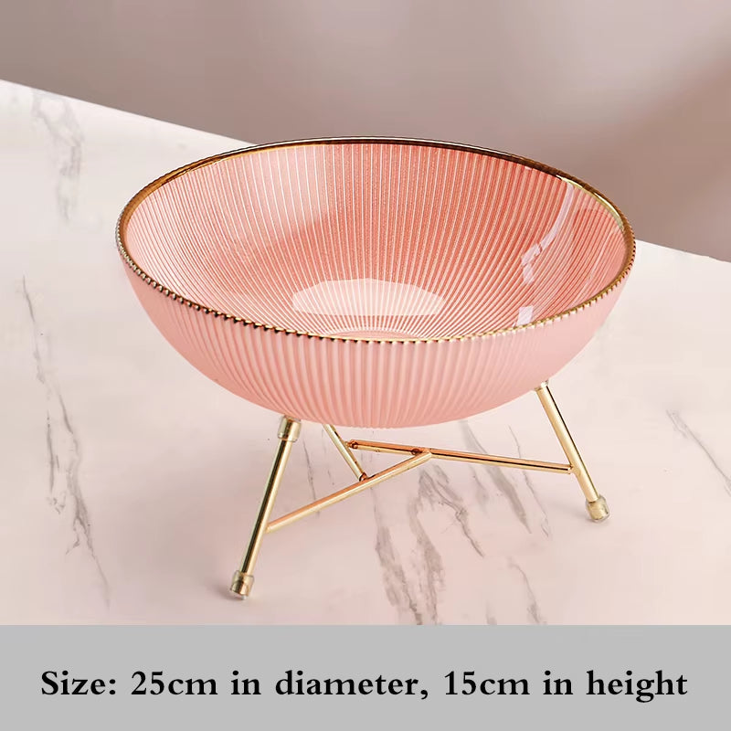 High-End Glass Fruit Tray Living Room Home Coffee Table Decoration American Light Luxury Tray Creative Candy Basket Decoration