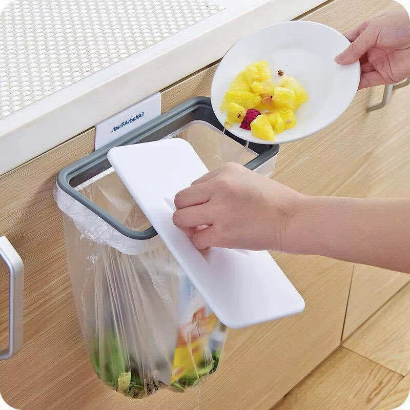 Cupboard Door Back Hanging Trash Rack Storage Kitchen Garbage Rubbish Bag Can Holder Hanging Kitchen Cabinet Trash Kitchen Trash