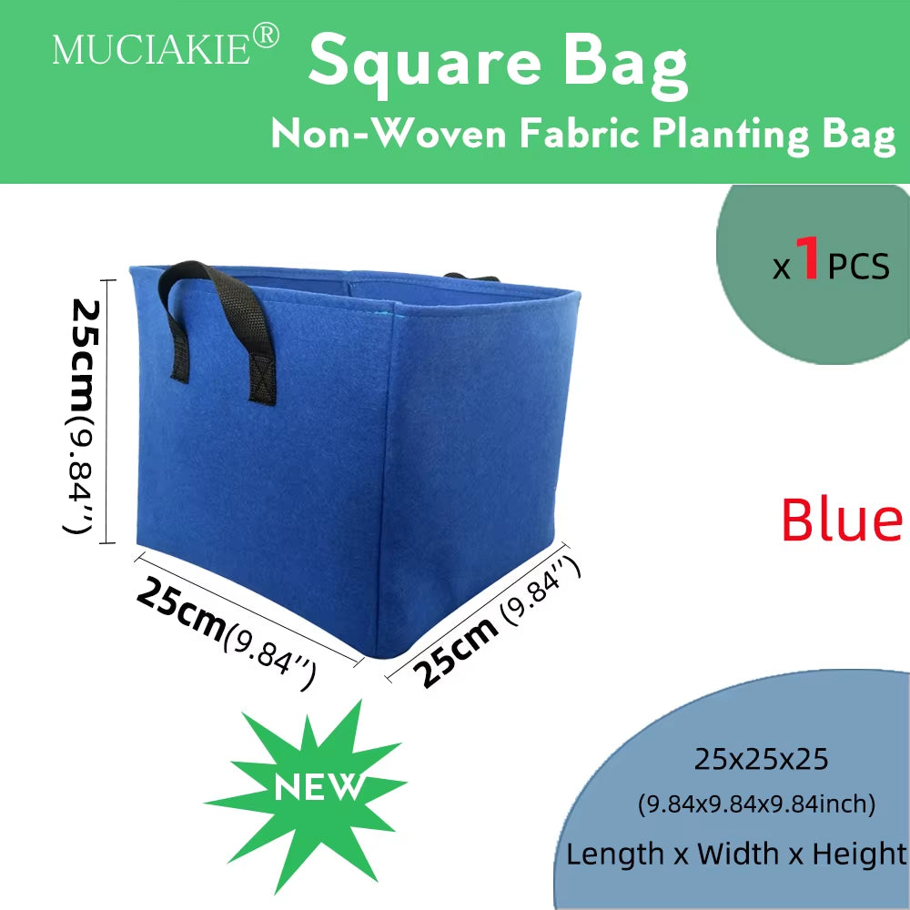 1PCS Gallon Garden Grow Square Planting Bag Plant Container Pouch with Handles Garden Seedlings Cultivation Bag Garden