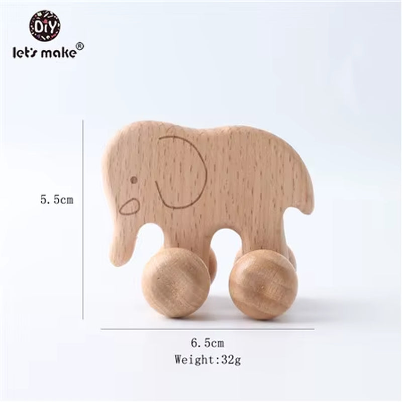 1Pcs Baby Toys Beech Wooden Blocks Wooden Car Cartoon Educational Montessori Toys for Children Teething Birthday Gift Custom Nam