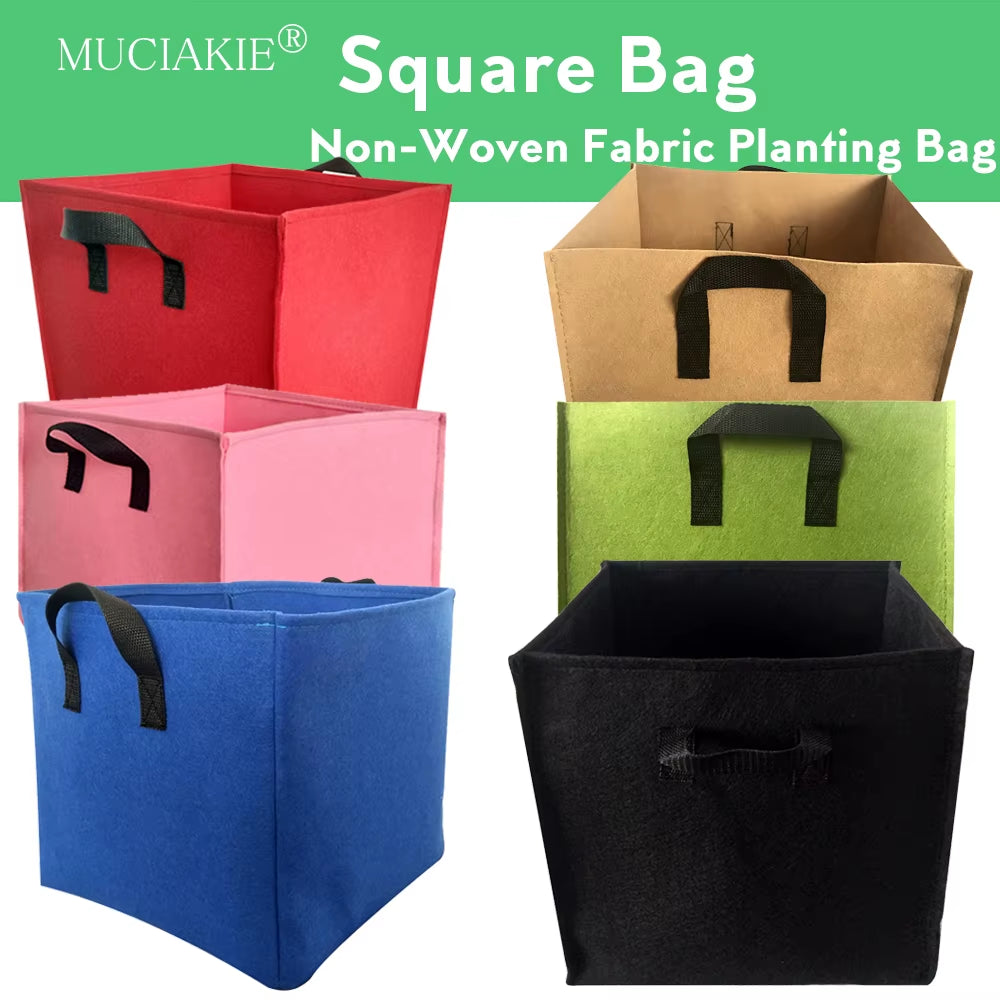 1PCS Gallon Garden Grow Square Planting Bag Plant Container Pouch with Handles Garden Seedlings Cultivation Bag Garden