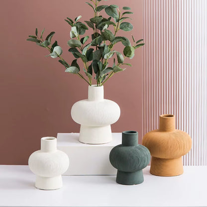 Nordic Minimalism Brushed Ceramic Vase, Minimalism Flower Pot, Home Decoration, Living Room Ornament, Porch, Porch
