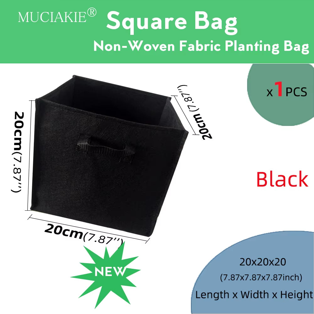 1PCS Gallon Garden Grow Square Planting Bag Plant Container Pouch with Handles Garden Seedlings Cultivation Bag Garden