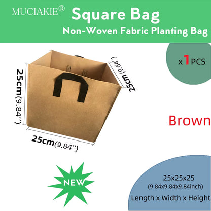 1PCS Gallon Garden Grow Square Planting Bag Plant Container Pouch with Handles Garden Seedlings Cultivation Bag Garden