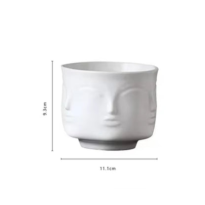 Scandinavian White Ceramic Vase Decoration Home Decoration Crafts Modern Interior Decoration Countertop Vase Art Face Shape Vase