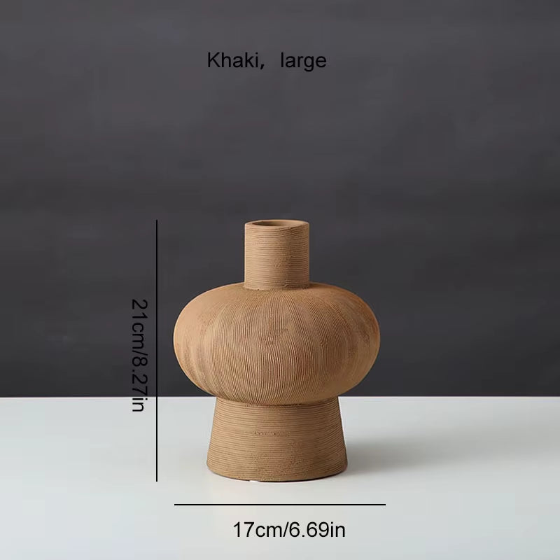 Nordic Minimalism Brushed Ceramic Vase, Minimalism Flower Pot, Home Decoration, Living Room Ornament, Porch, Porch
