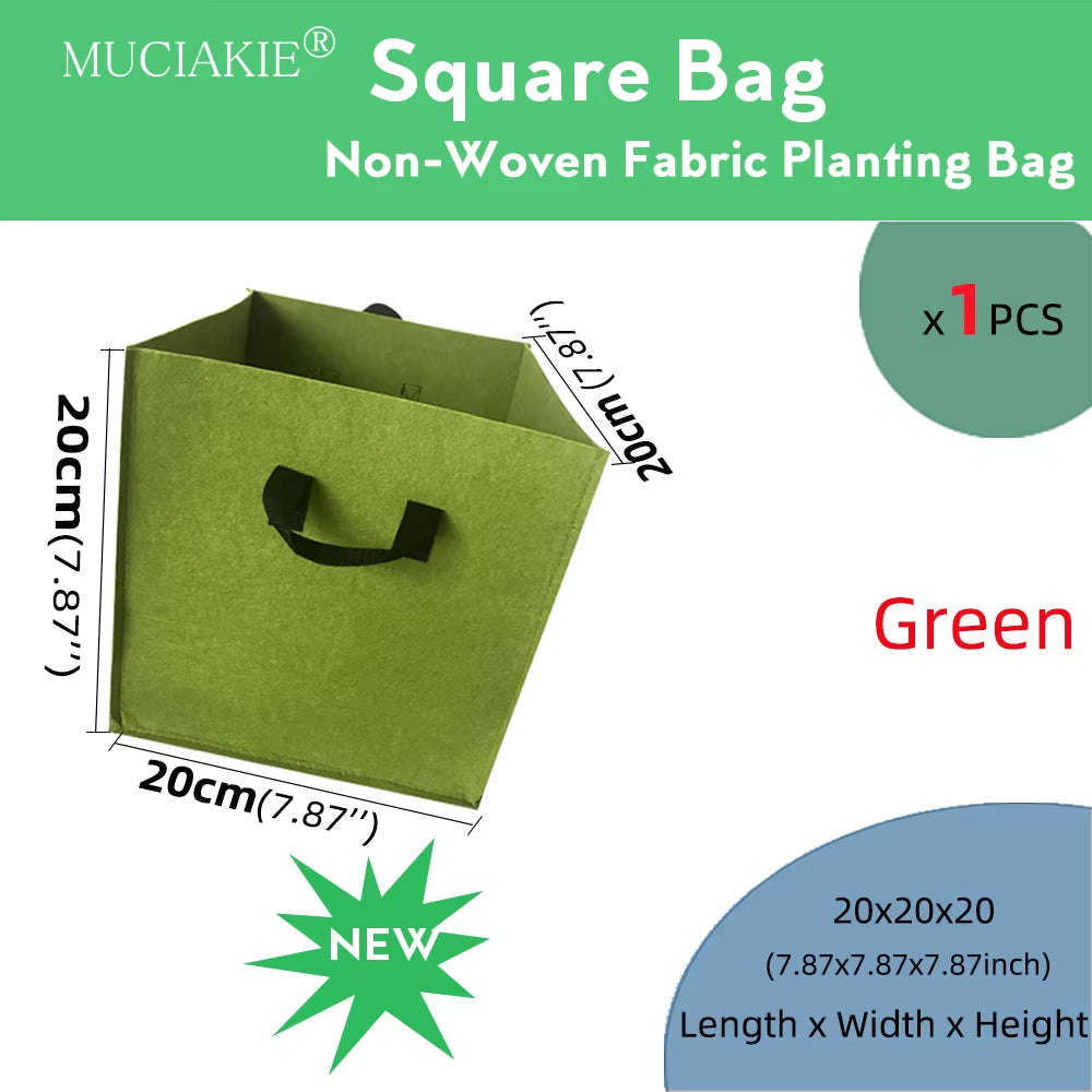 1PCS Gallon Garden Grow Square Planting Bag Plant Container Pouch with Handles Garden Seedlings Cultivation Bag Garden