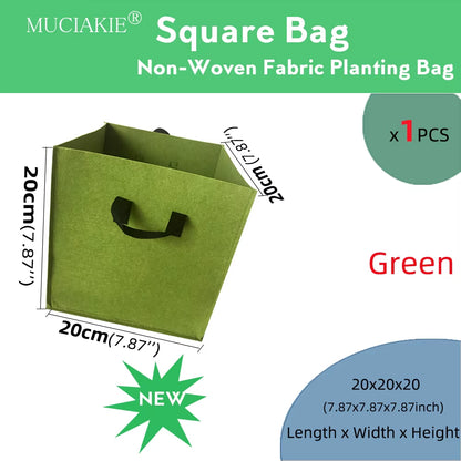 1PCS Gallon Garden Grow Square Planting Bag Plant Container Pouch with Handles Garden Seedlings Cultivation Bag Garden