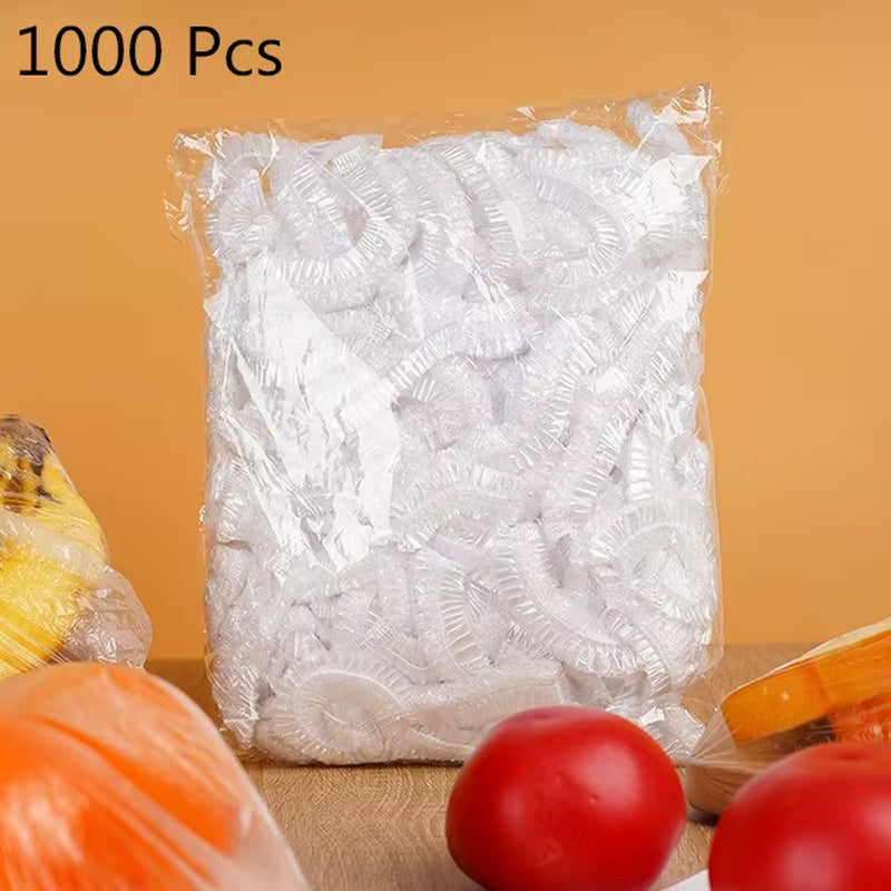 100/1000Pcs Disposable Food Cover Saran Wrap Bowel Cover Food Grade Fresh-Keeping Plastic Bag Kitchen Storage Accessories