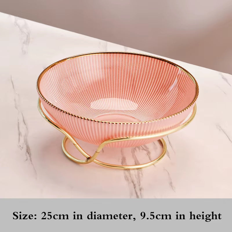 High-End Glass Fruit Tray Living Room Home Coffee Table Decoration American Light Luxury Tray Creative Candy Basket Decoration