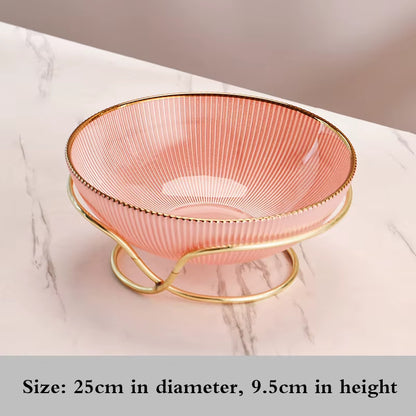 High-End Glass Fruit Tray Living Room Home Coffee Table Decoration American Light Luxury Tray Creative Candy Basket Decoration