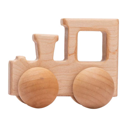 1Pcs Baby Toys Beech Wooden Blocks Wooden Car Cartoon Educational Montessori Toys for Children Teething Birthday Gift Custom Nam