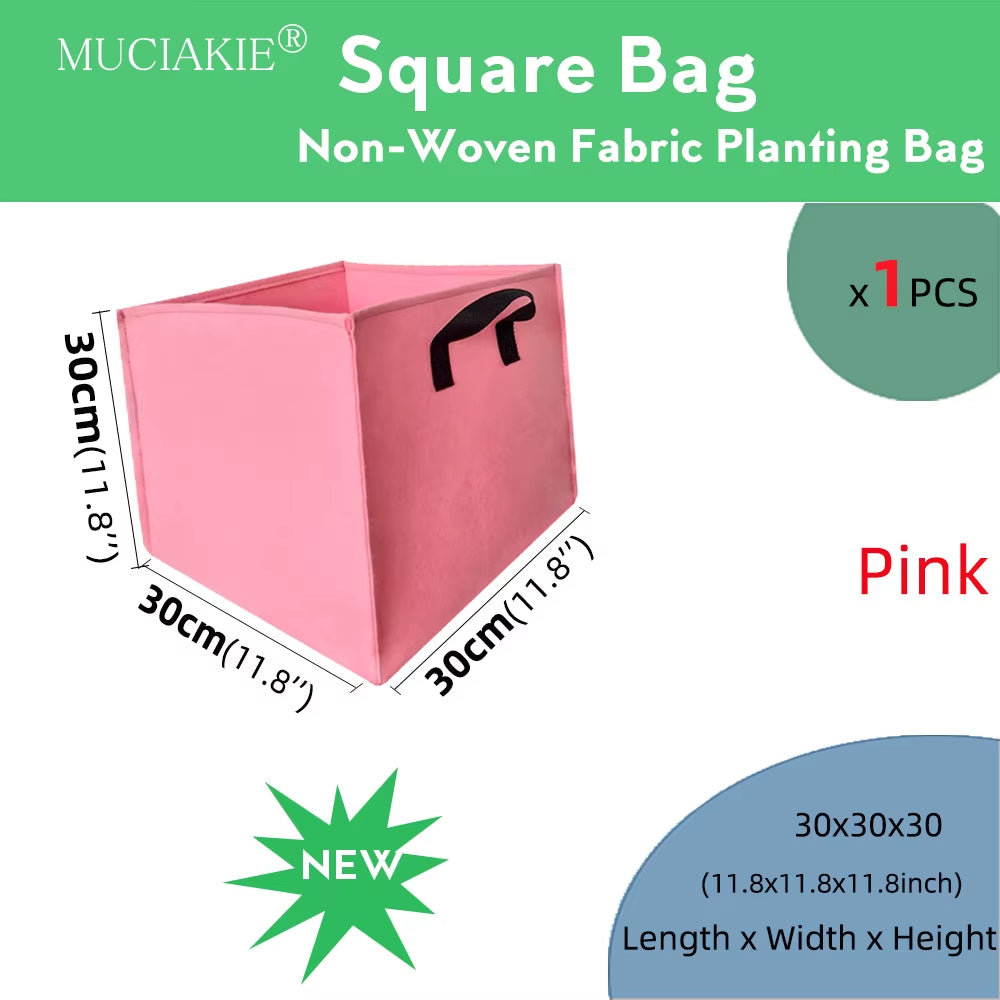 1PCS Gallon Garden Grow Square Planting Bag Plant Container Pouch with Handles Garden Seedlings Cultivation Bag Garden