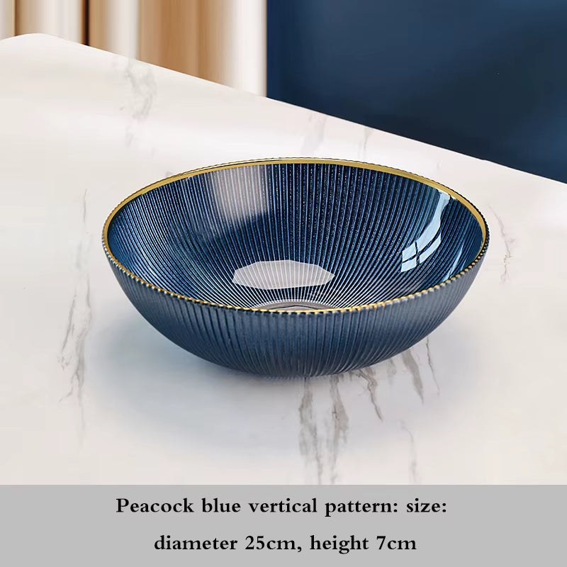 High-End Glass Fruit Tray Living Room Home Coffee Table Decoration American Light Luxury Tray Creative Candy Basket Decoration