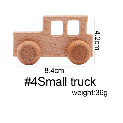 1Pcs Baby Toys Beech Wooden Blocks Wooden Car Cartoon Educational Montessori Toys for Children Teething Birthday Gift Custom Nam