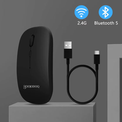 Wireless Mouse Bluetooth Rechargeable Mouse Ultra-Thin Silent LED Colorful Backlit Gaming Mouse for Ipad Computer Laptop PC