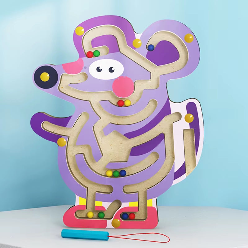 Baby Montessori Educational Toys Children Magnetic Track Maze Balance Board Wooden Puzzle Game Labyrinth Baby Toys 0-12 Months