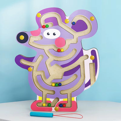 Baby Montessori Educational Toys Children Magnetic Track Maze Balance Board Wooden Puzzle Game Labyrinth Baby Toys 0-12 Months